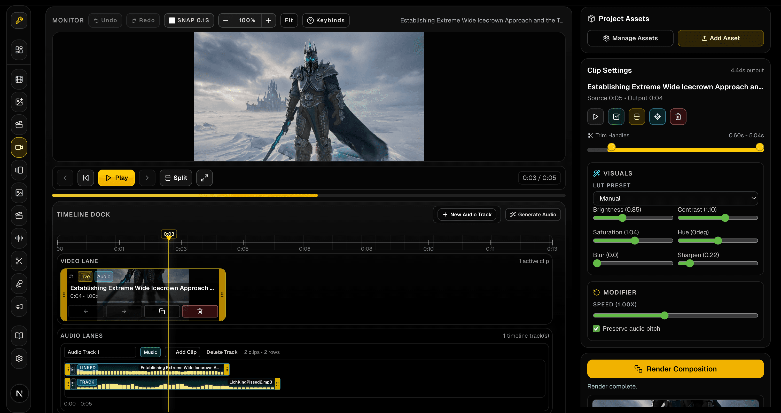 Video Composer timeline module